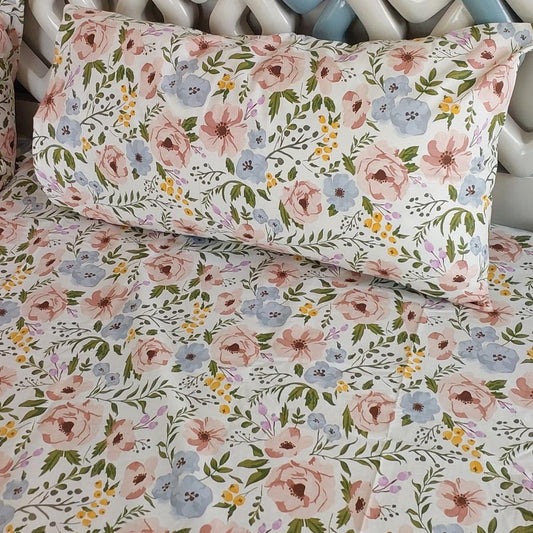 Floral Haven Bedsheet Set Pillow Cover