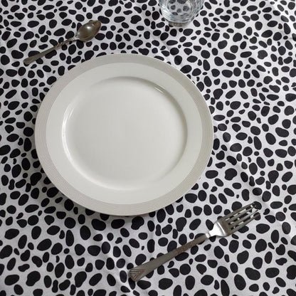 Monochrome Safari Table Cover white background with black