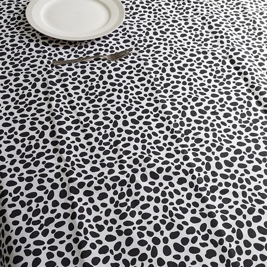 Monochrome Safari Table Cover white background with black