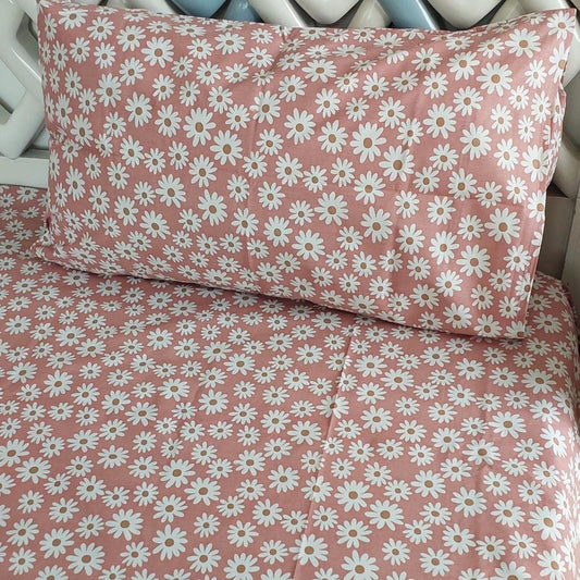 Blush Blossom Bedsheet Set Pillow Cover