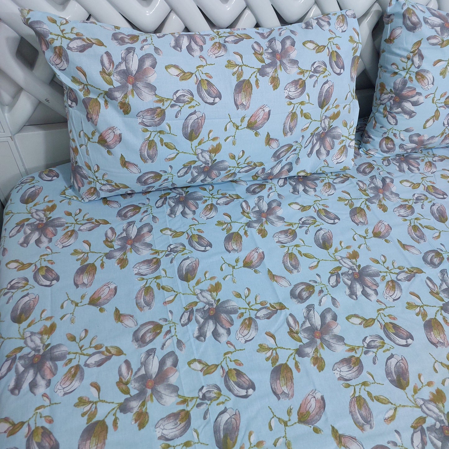 Marine Flower Bedsheet Set Pillow Cover