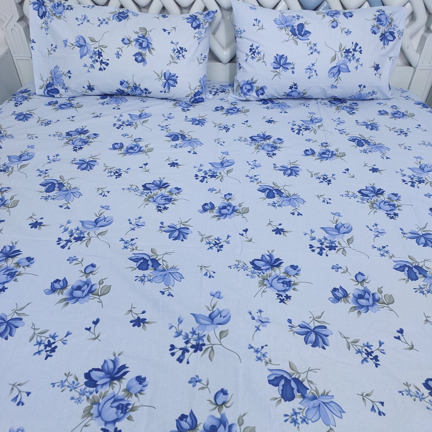 Navy Petal Bedsheet Set