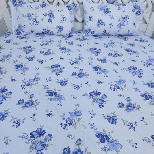 Navy Petal Bedsheet Set