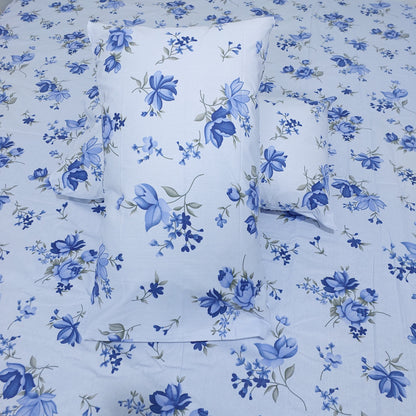 Navy Petal Bedsheet Set