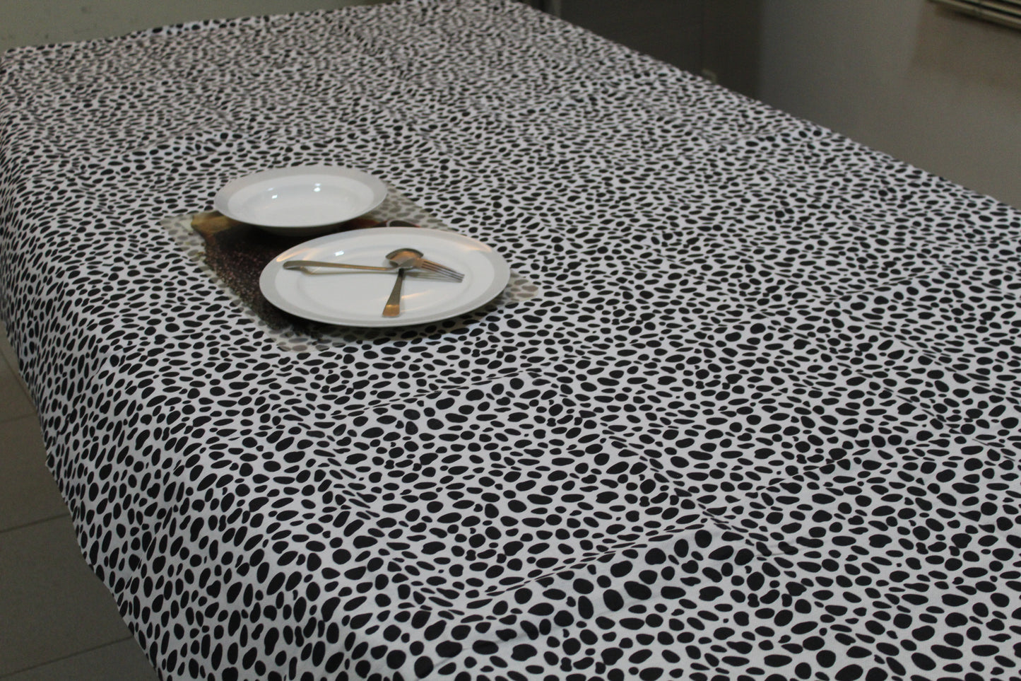 Monochrome Safari Table Cover with white background