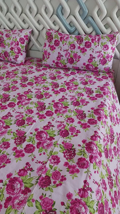 Floral Pink Bedsheet Set